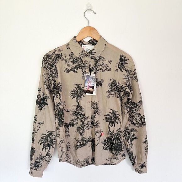 Leon & Harper Women’s Cher Juy Shirt Petale Claudine Collar Organic Cotton Blous - Picture 2 of 12